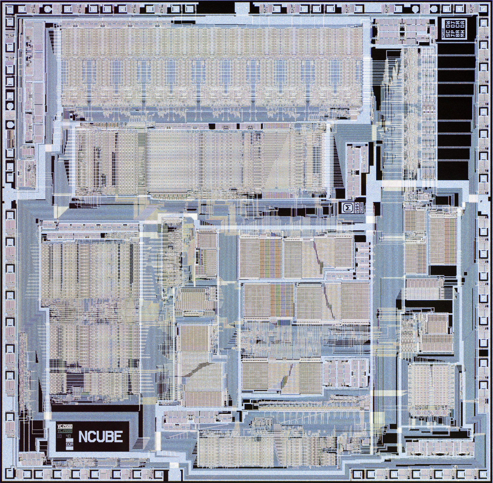 NCube 10 supercomputer microcporessor silicon die NCube 10 supercomputer microcporessor silicon die